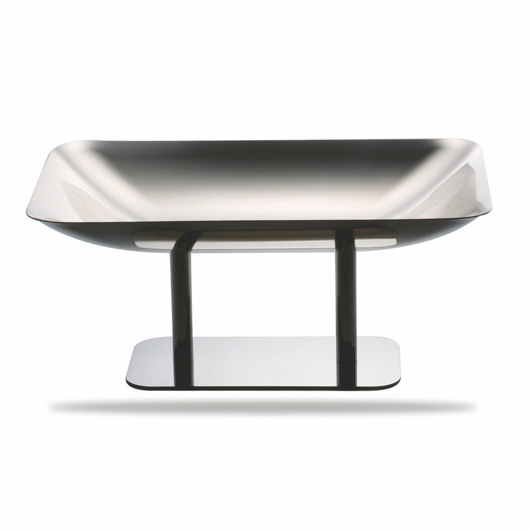 Elevated Rectangular Centerpiece / Fruit Bowl With Stand; H: 7-1/8" L: 15" W: 9-7/8"