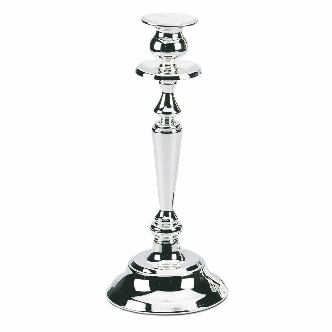 Candlestick Holder For 1 Candle; - Silver-Plated H: 11-1/4"