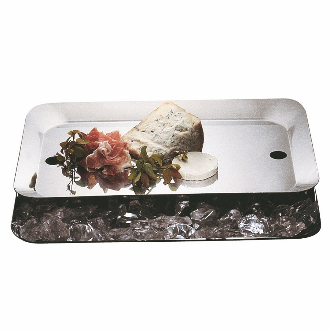 Rectangular Cooling Bowl For Buffet With Insert; L: 15" W: 9-7/8" C: 101-1/2 Oz.