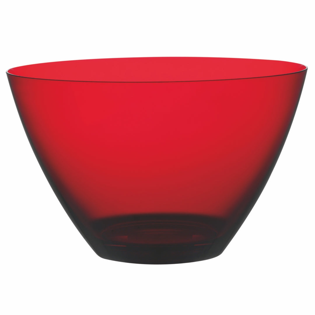 Polycarbonate Round Bowl; H: 6-5/8" D: 11" C: 6-1/3 Quarts Garnet