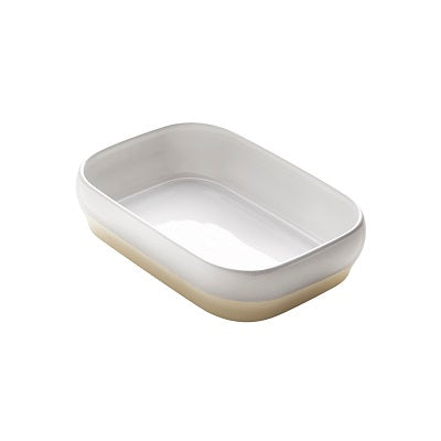 Casserole / Baker Medium Dish 9'' x 6 3/8'' x 2 1/8''' - Oven Safe - White 9'' x 6'' 3/8 x 2'' 1/8