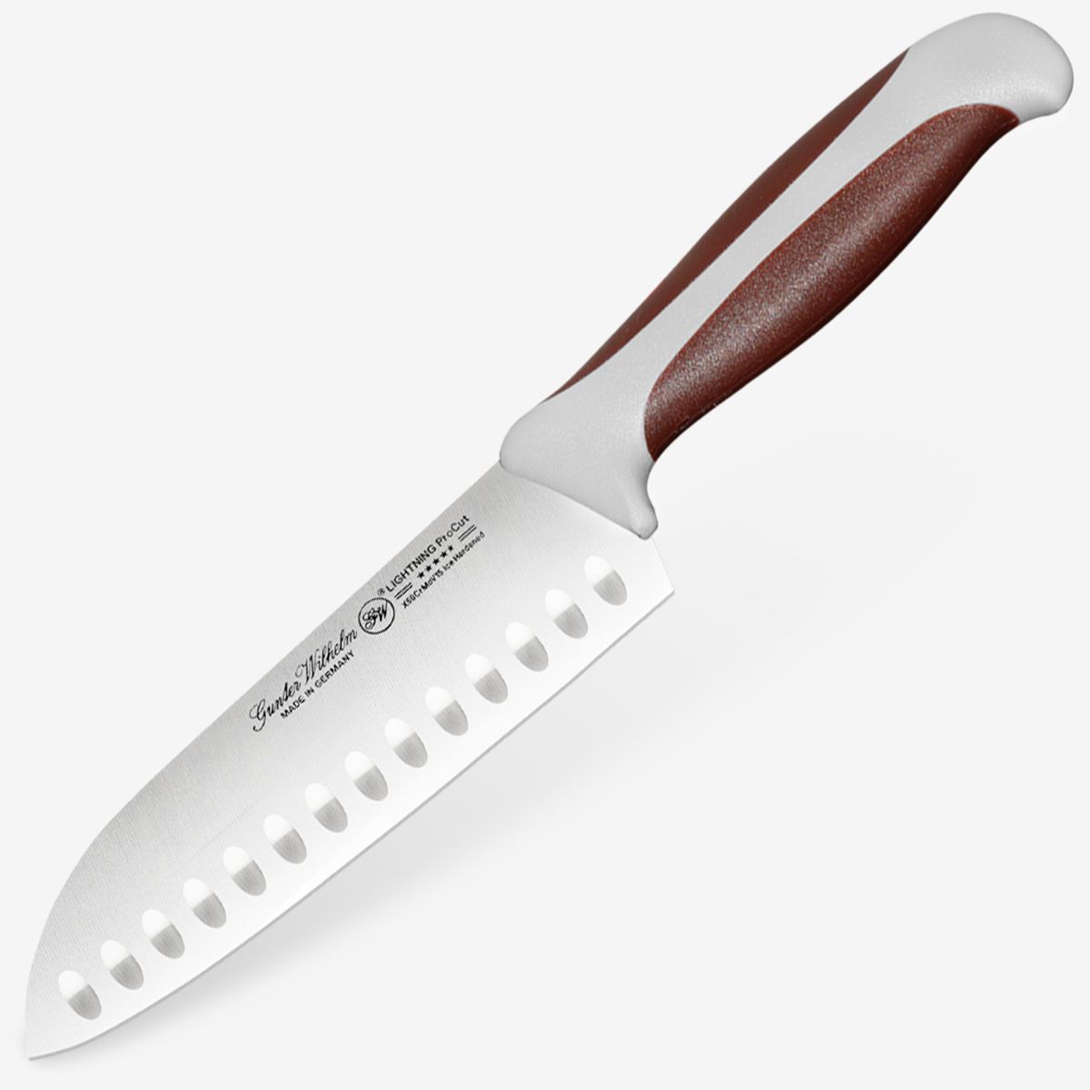 Gunter Wilhelm Thunder Santoku пышақ, 5 дюйм | Қоңыр және сұр ABS тұтқасы SKU: 10-117-0405