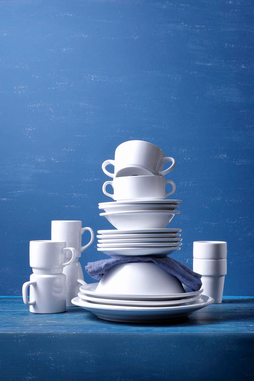 Тарілка Mammoet з вузьким краєм Budgetline 24 см, порцеляна, білий колір