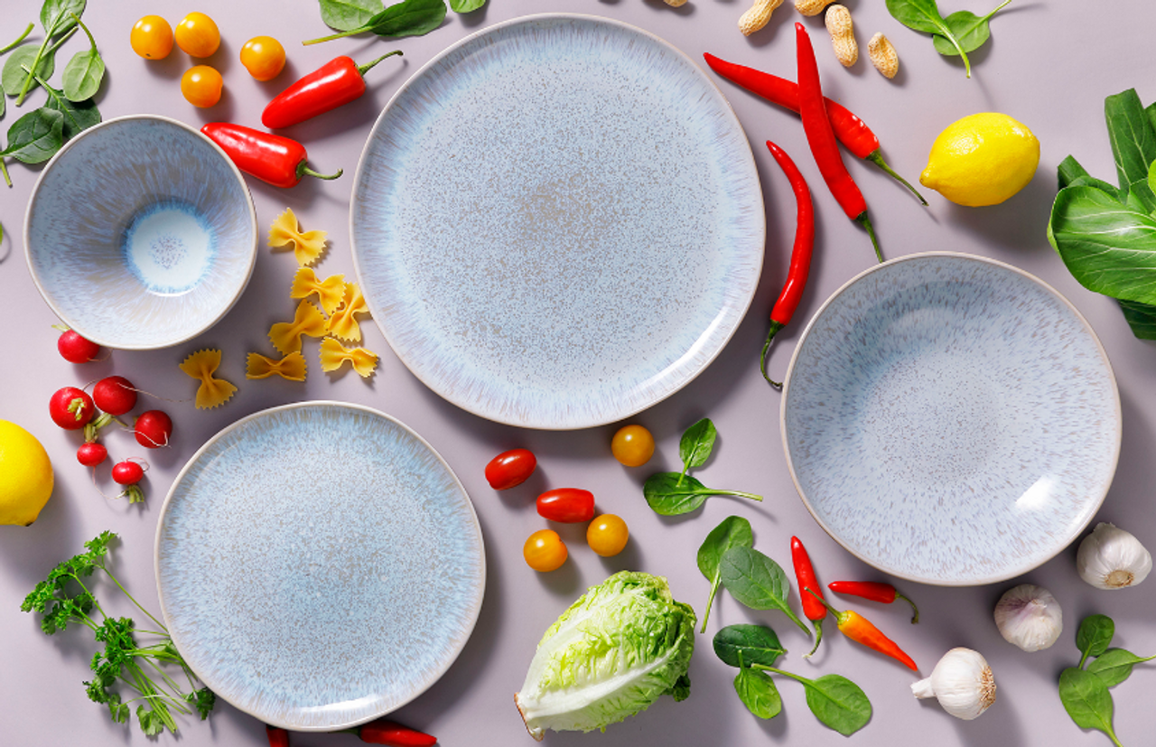 Palmer Bord Light Blue Sea 28,5 cm Stoneware Blauw