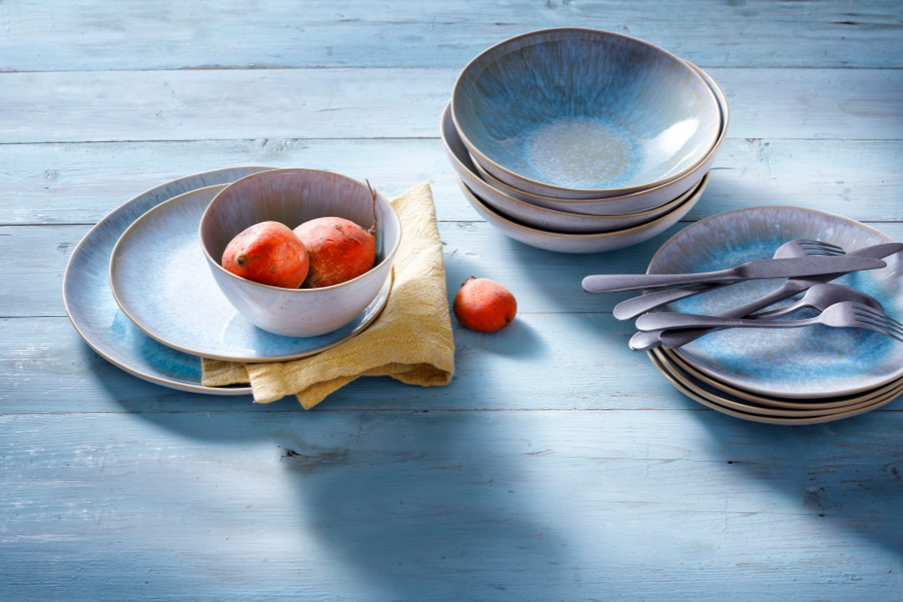 Тарілка Palmer глибока, світло-блакитне море, 22 см, керамічний синій