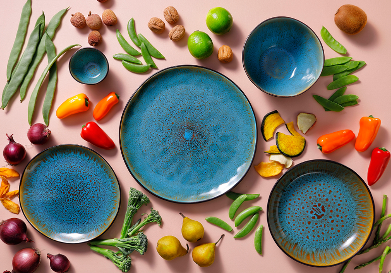 Palmer plate Lotus 27.5 cm Stoneware Turquoise