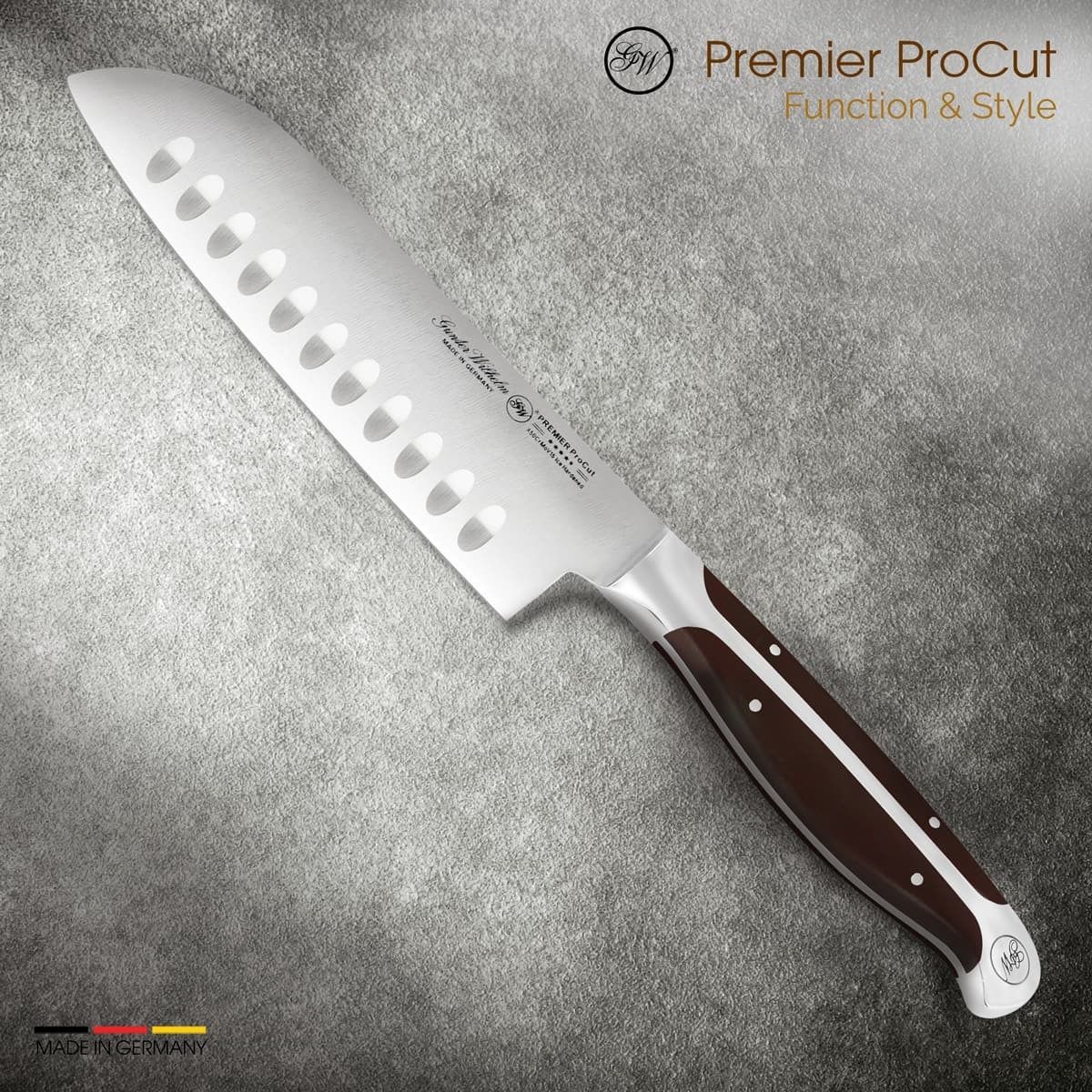 Gunter Wilhelm Thunder Santoku пышақ, 5 дюйм | Қою-қоңыр ABS тұтқасы SKU: 30-317-0405