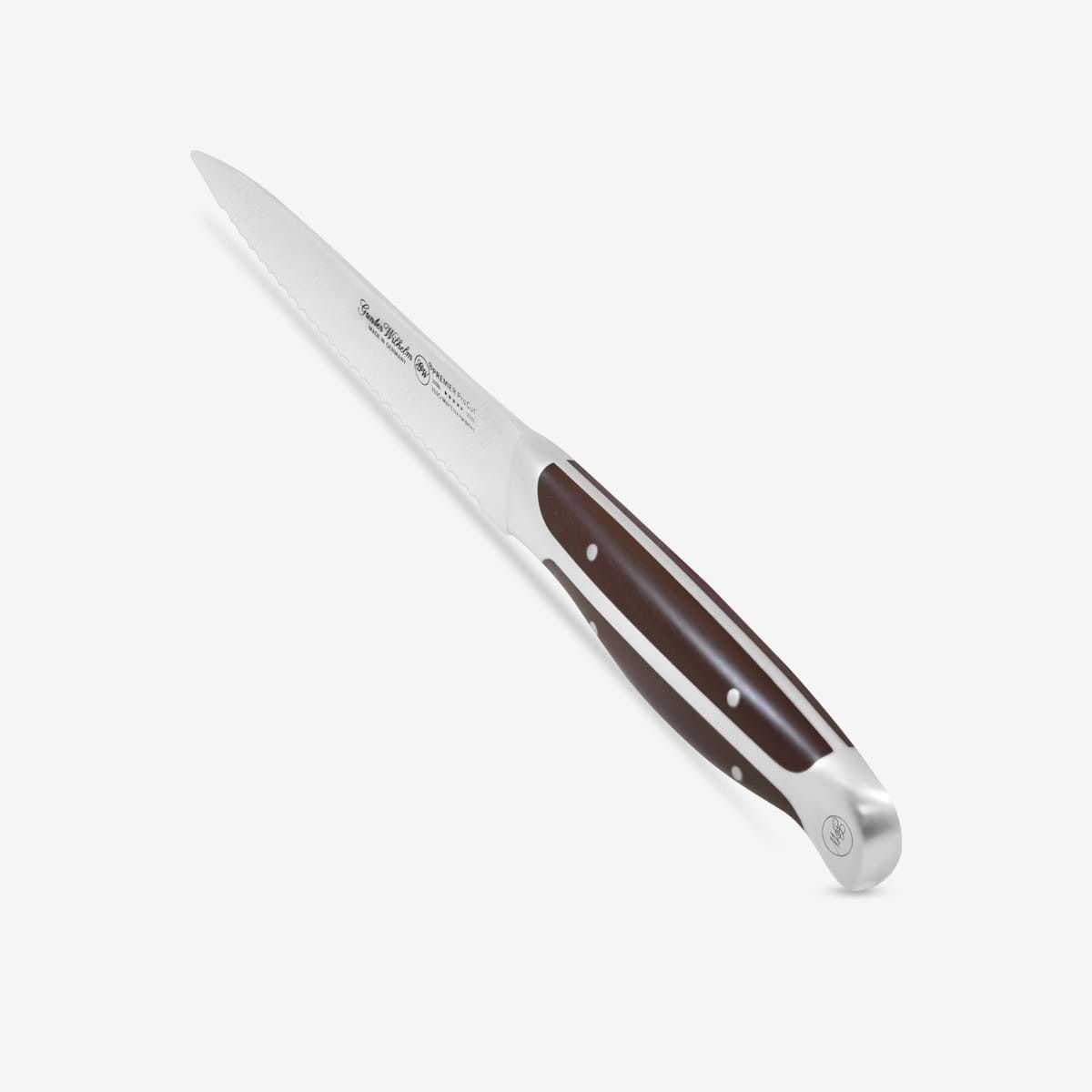Gunter Wilhelm Thunder Utility/Стейк пышақ тістелген, 5 дюйм | Қою-қоңыр ABS тұтқасы SKU: 30-313-1105