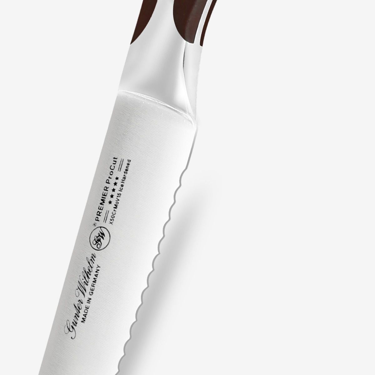 Gunter Wilhelm Thunder Utility/Стейк пышақ тістелген, 5 дюйм | Қою-қоңыр ABS тұтқасы SKU: 30-313-1105