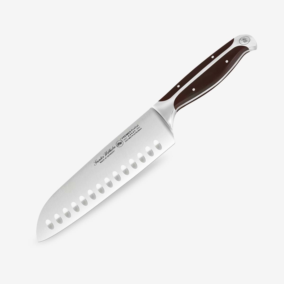 Gunter Wilhelm Thunder Santoku пышақ, 7 дюйм | Қою-қоңыр ABS тұтқасы SKU: 30-315-0407