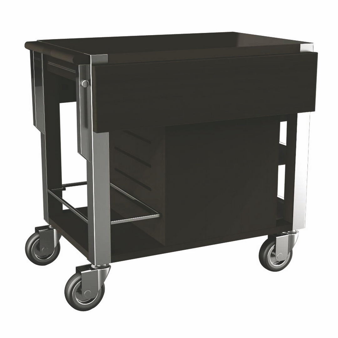 Trolley "Miami Deluxe", Solid Wood With S/S Legs, Wenge Including Hot Box L: 31-1/2" W: 35-7/8" H: 32-1/4"