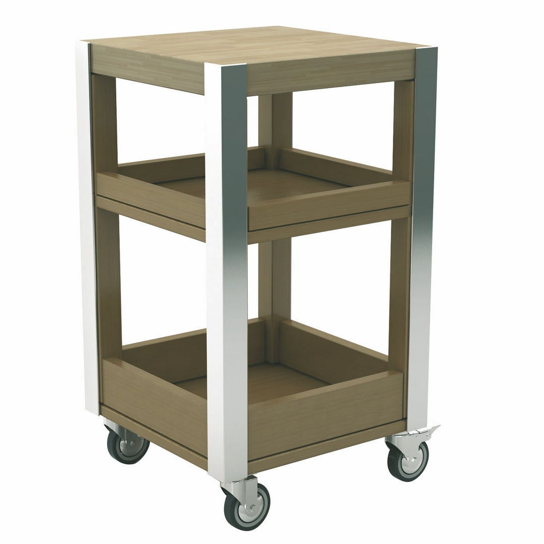 Trolley "Havana Deluxe", Solid Wood With S/S Legs, Walnut L: 19-3/4" W: 19-3/4" H: 34-1/4"