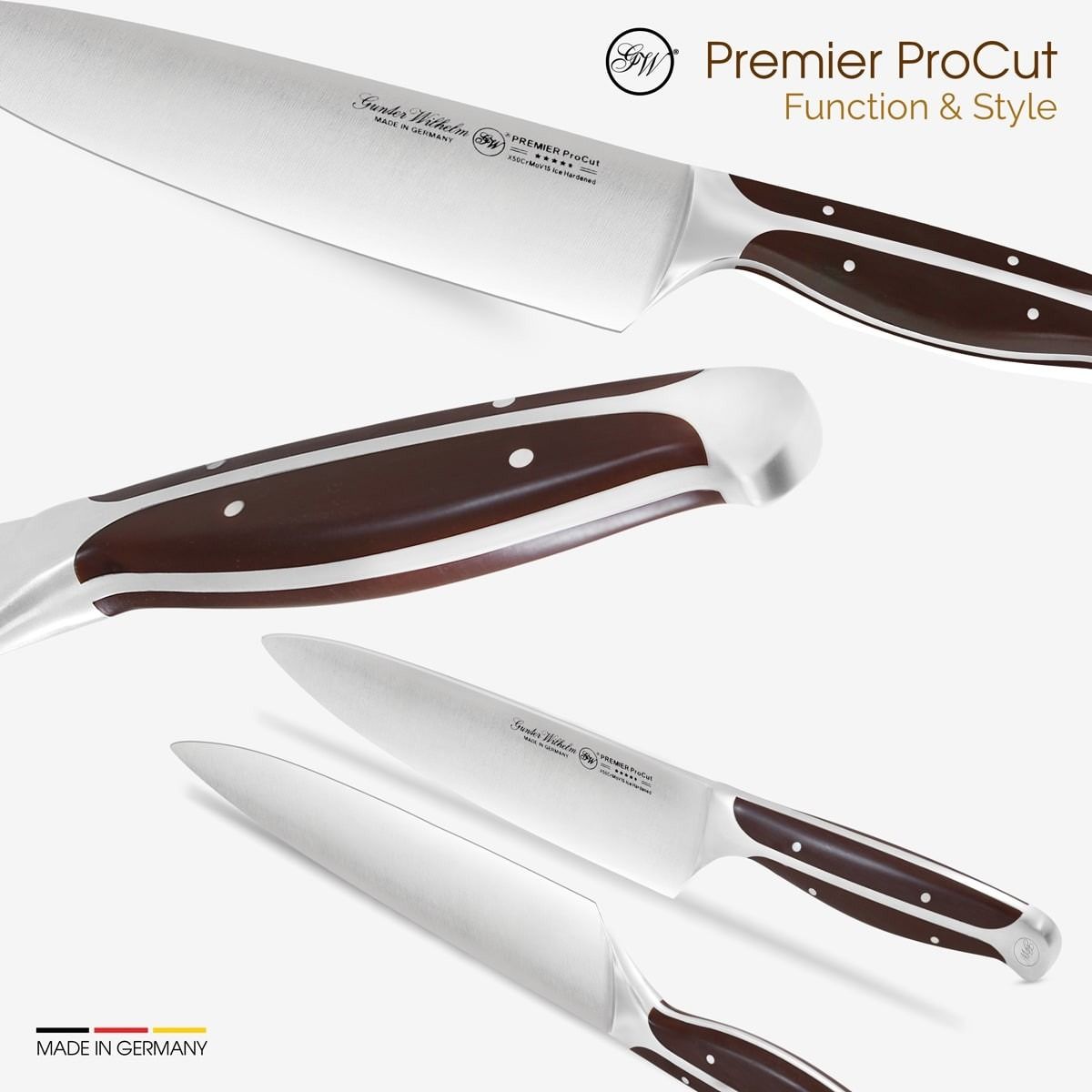Gunter Wilhelm Thunder Chef Knife, 8 Inch | Dark Brown ABS Handle SKU: 30-308-0108