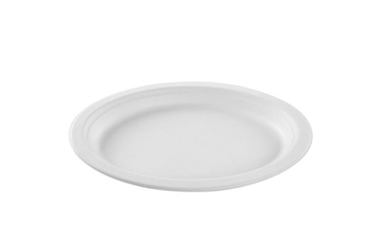 Oval sugar cane white plate 26×20 (16*50)