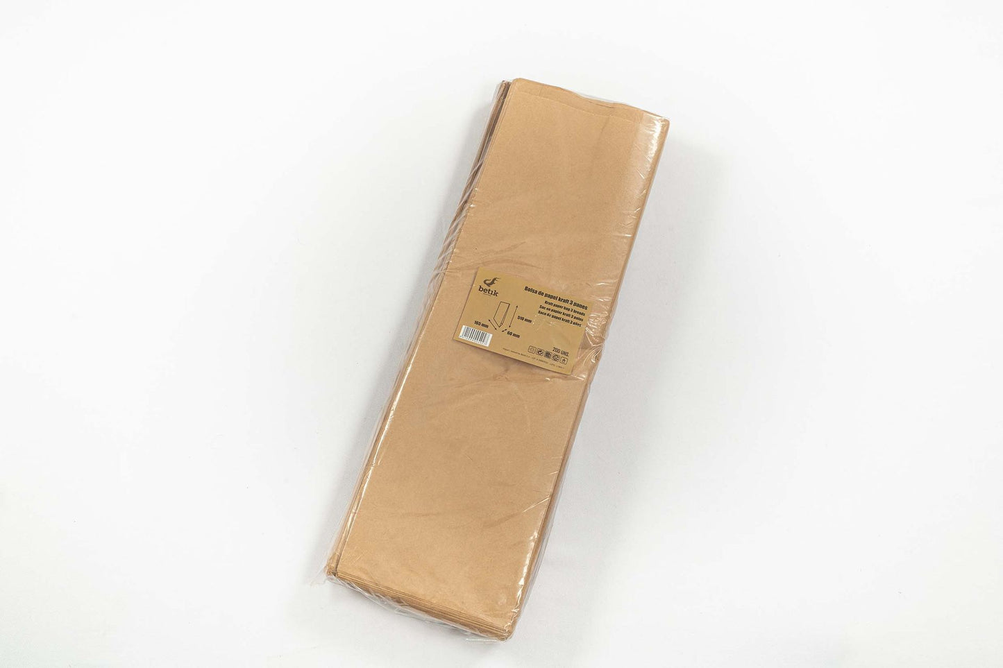 Kraft paper bag 3 loaves 16.5×51+6 (5*200)