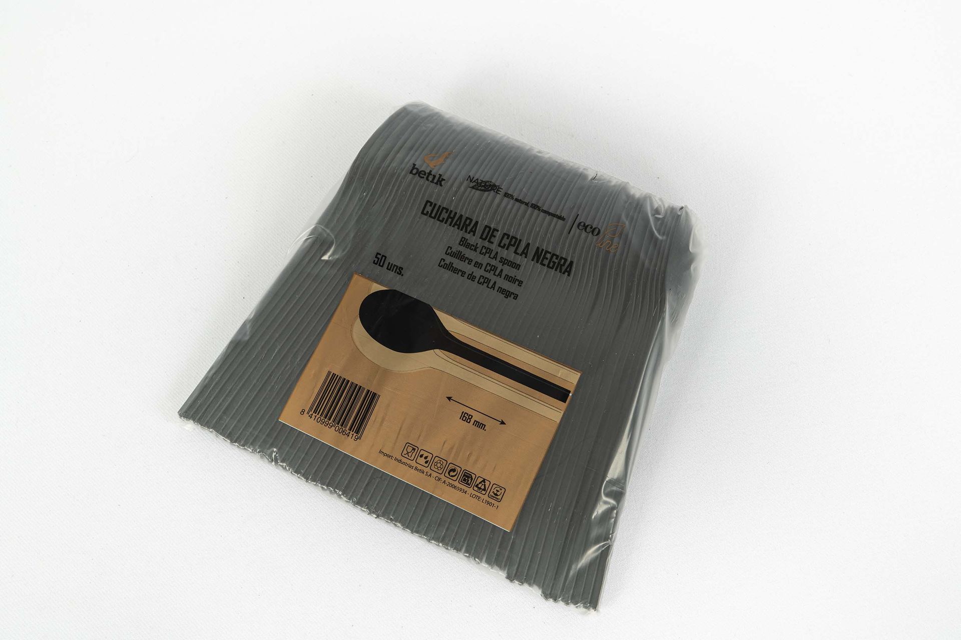 CPLA spoon black 168mm (30*50)