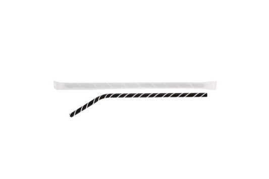 White striped flexi.paper cane black 210*6 pack.