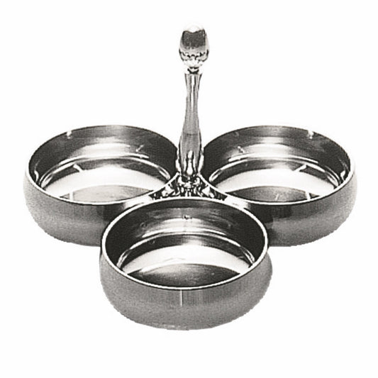 Snack Server With 3 Bowls;  H: 5-7/8" D: 7-7/8" C: 5-1/8 Oz. X 3