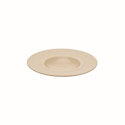 Round shallow bowl w/wide-rim - ext. 9" 1/16 - int. 4 1/2" - Beige 9" 1/16