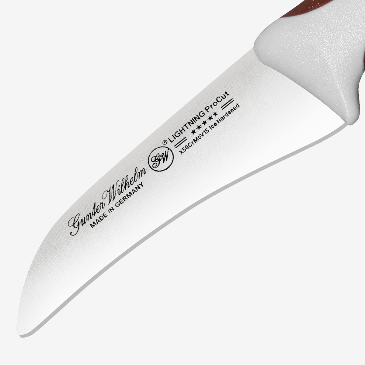 Gunter Wilhelm Thunder Curved Birds Beak Knife, 3 Inch | Brown and Grey Handle SKU: 10-102-0103