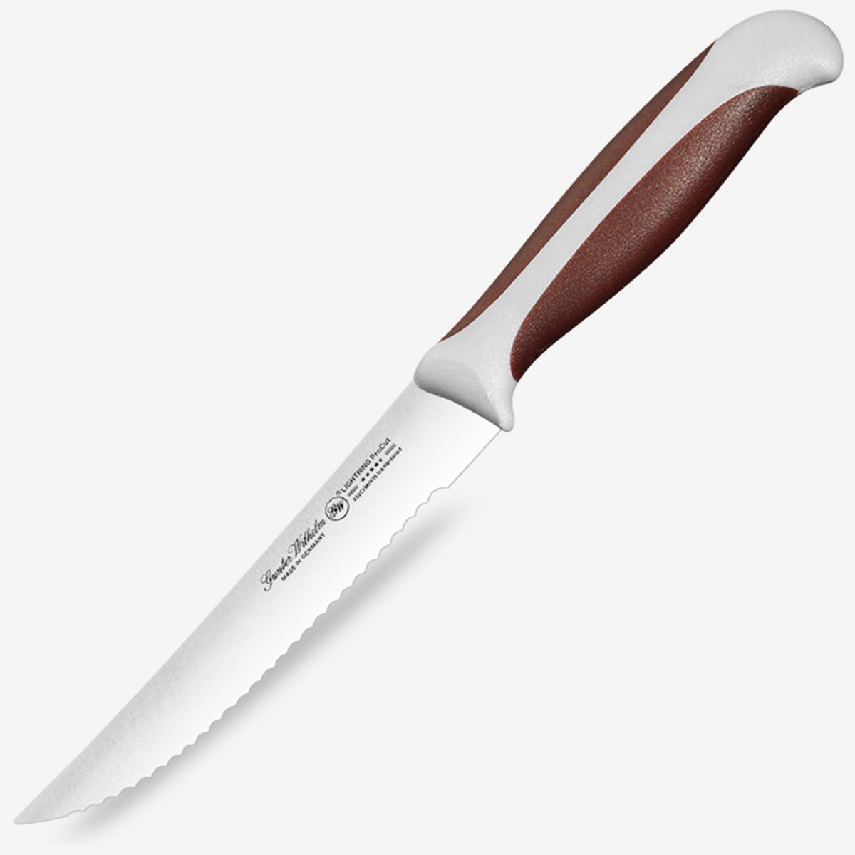 Gunter Wilhelm Thunder Utility/Steak Knife Serrated, 5 Inch | Brown and Grey ABS Handle SKU: 10-113-1105