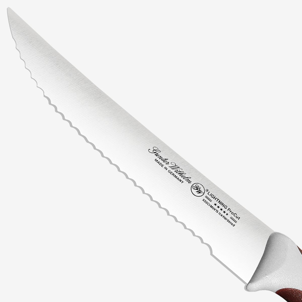 Gunter Wilhelm Thunder Utility/Steak Knife Serrated, 5 Inch | Brown and Grey ABS Handle SKU: 10-113-1105