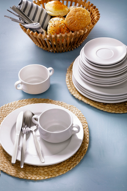 Тарілка Mammoet із широким бортиком Budgetline 18 см, білий порцеляновий колір 