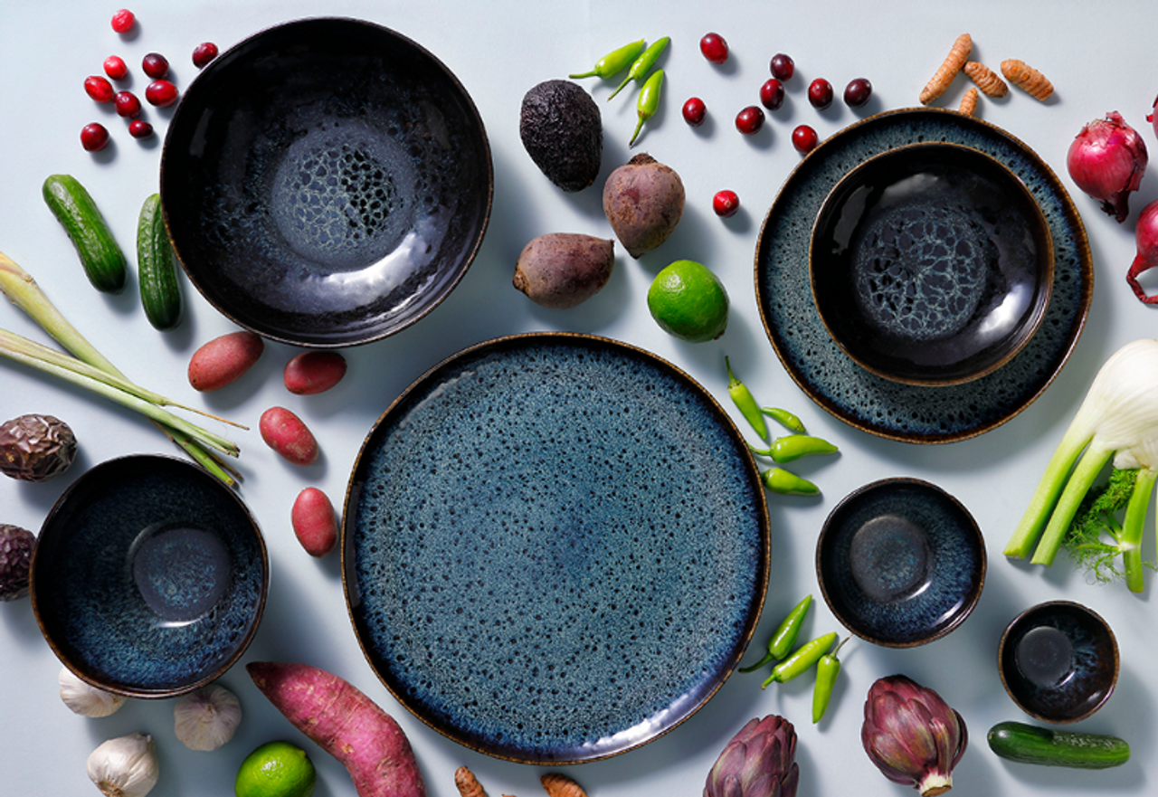 Palmer plate deep Eccentric 22 cm Stoneware Blue