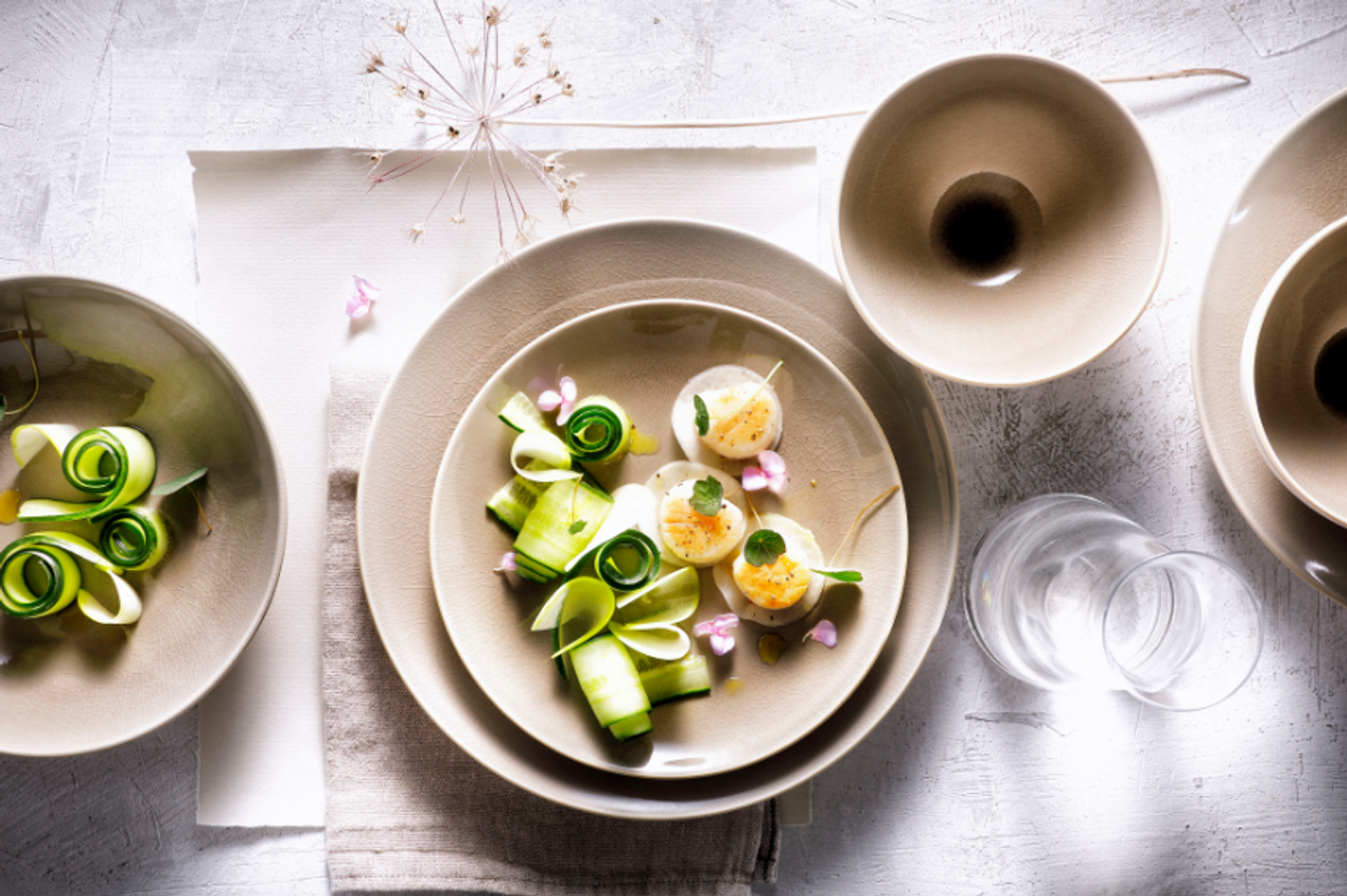 Palmer Schaal Aurora 15 cm 57 cl Stoneware Grijs