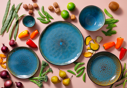 Тарілка Palmer Lotus 20,5 см, керамічна, бірюзова 