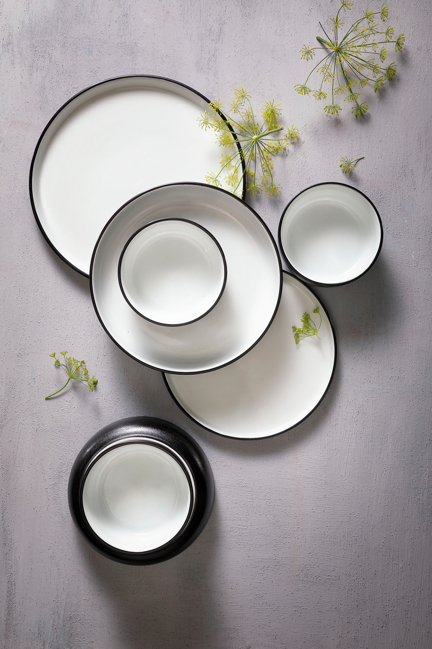 Maastricht Porselein Bord Cosmic 25 cm Wit Zwart