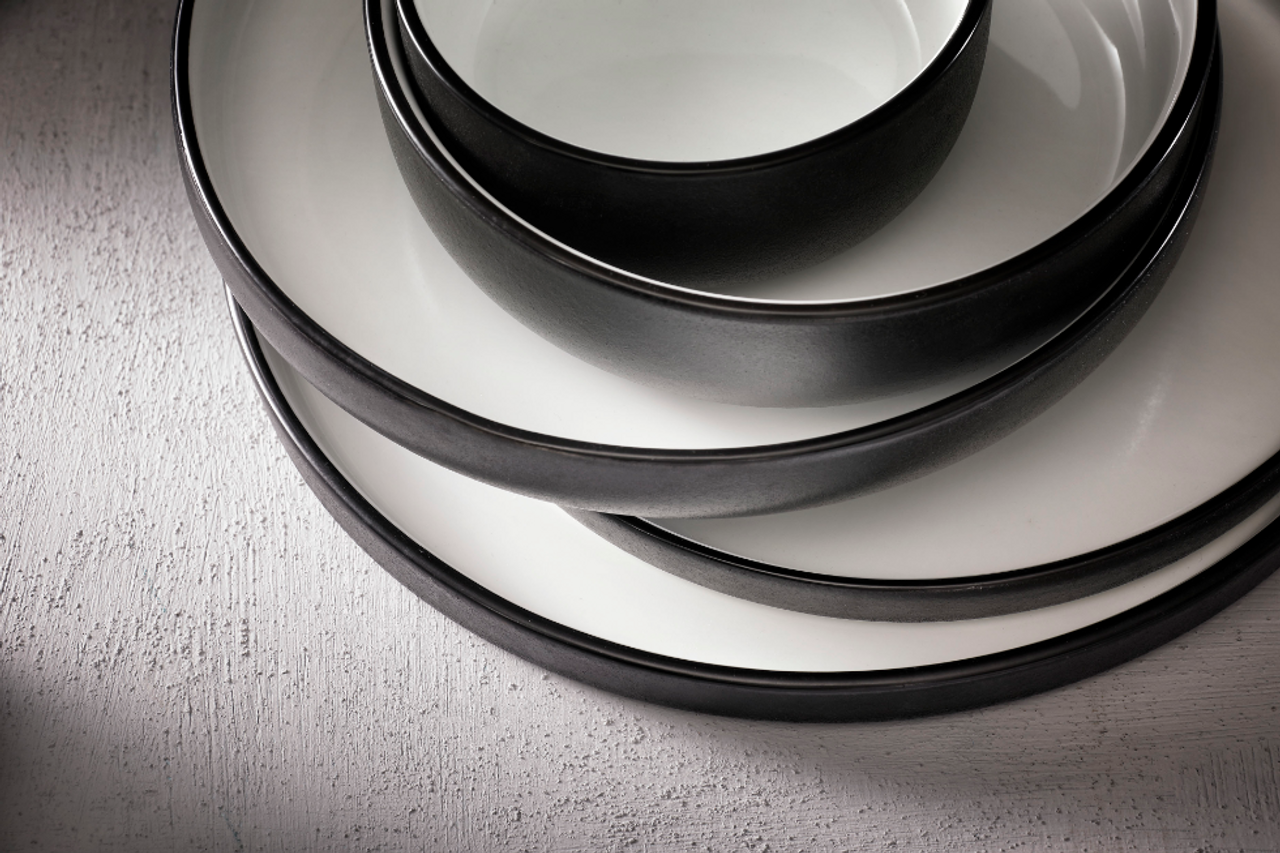 Maastricht Porselein Bord diep Cosmic 20 см Wit Zwart 