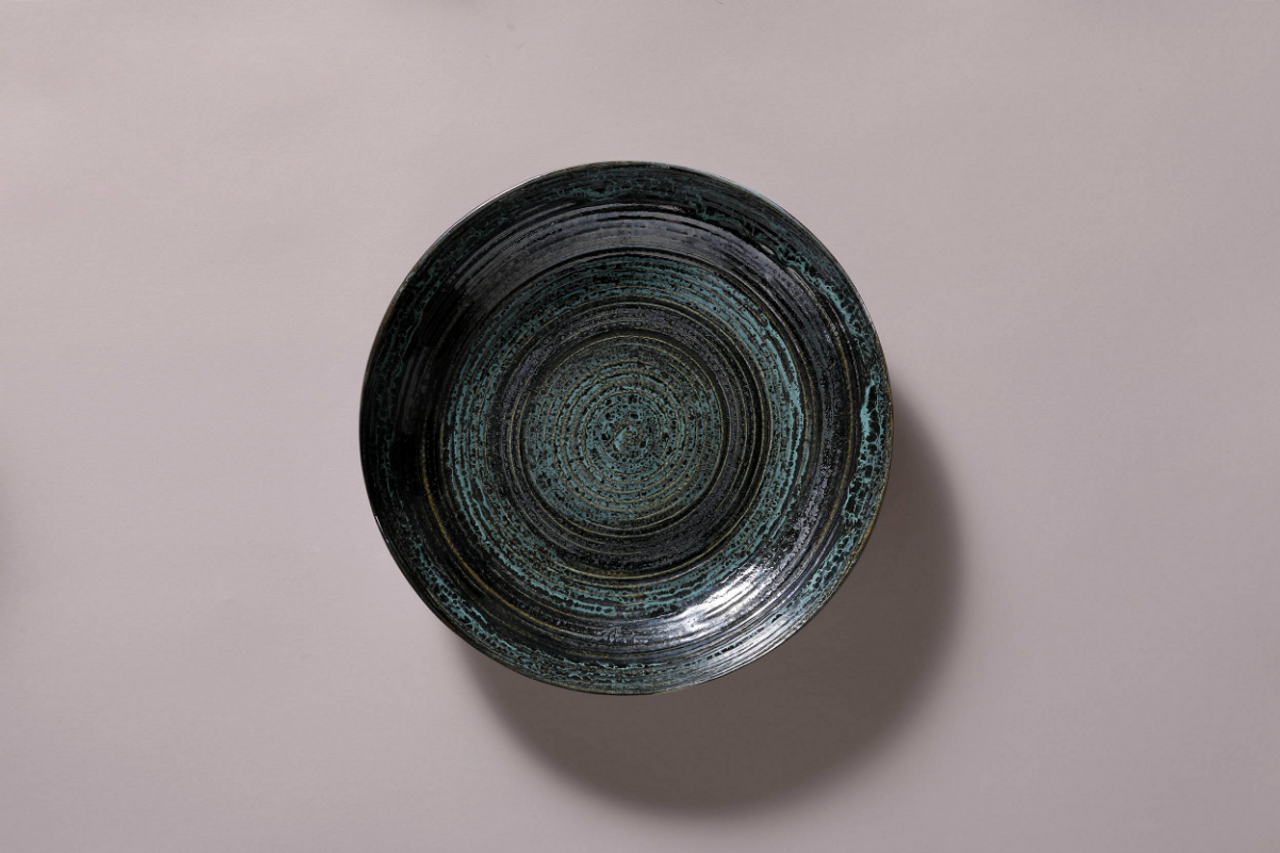 Palmer Bord diep coupe Metallic 22 cm Stoneware Zilver 