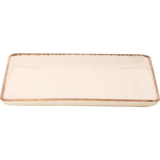 MAASTRICHT PLATE 23X17 RECT. CREAM AKOYA  9 x 6.75 inch SKU: MS-533801