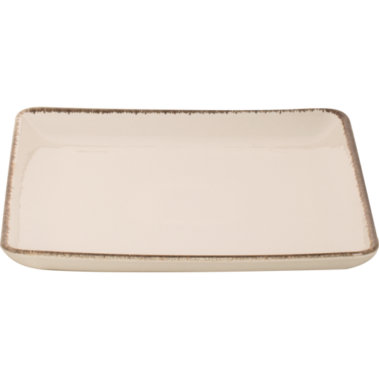 MAASTRICHT PLATE 19 SQUARE CREAM AKOYA  7.5 inch SKU: MS-533803