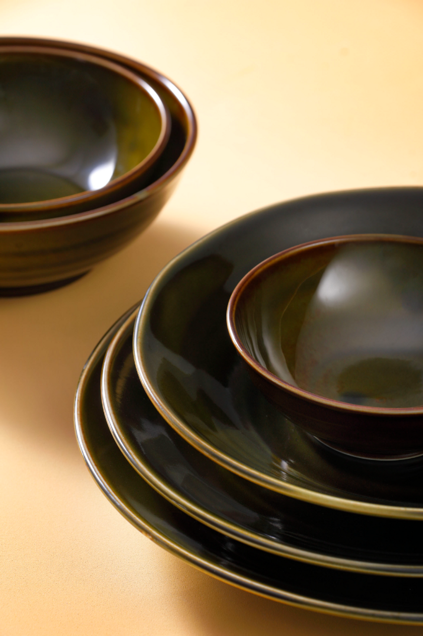 Palmer Bord Midori 25,5 см Porselein Groen 