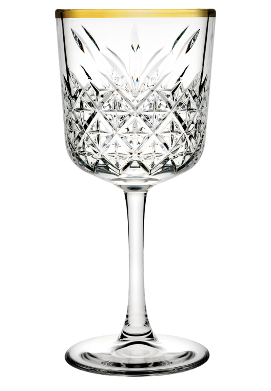 pasabahce-wijnglas-timeless-33-cl-transparant-goud-4-stuks_