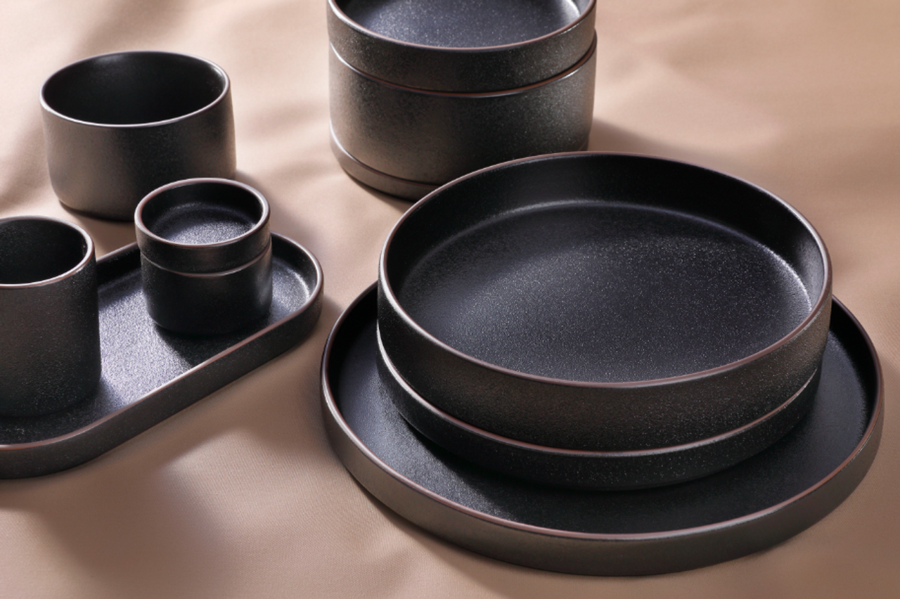 Maastricht Porselein plate deep Cafe Noir 21 cm Black