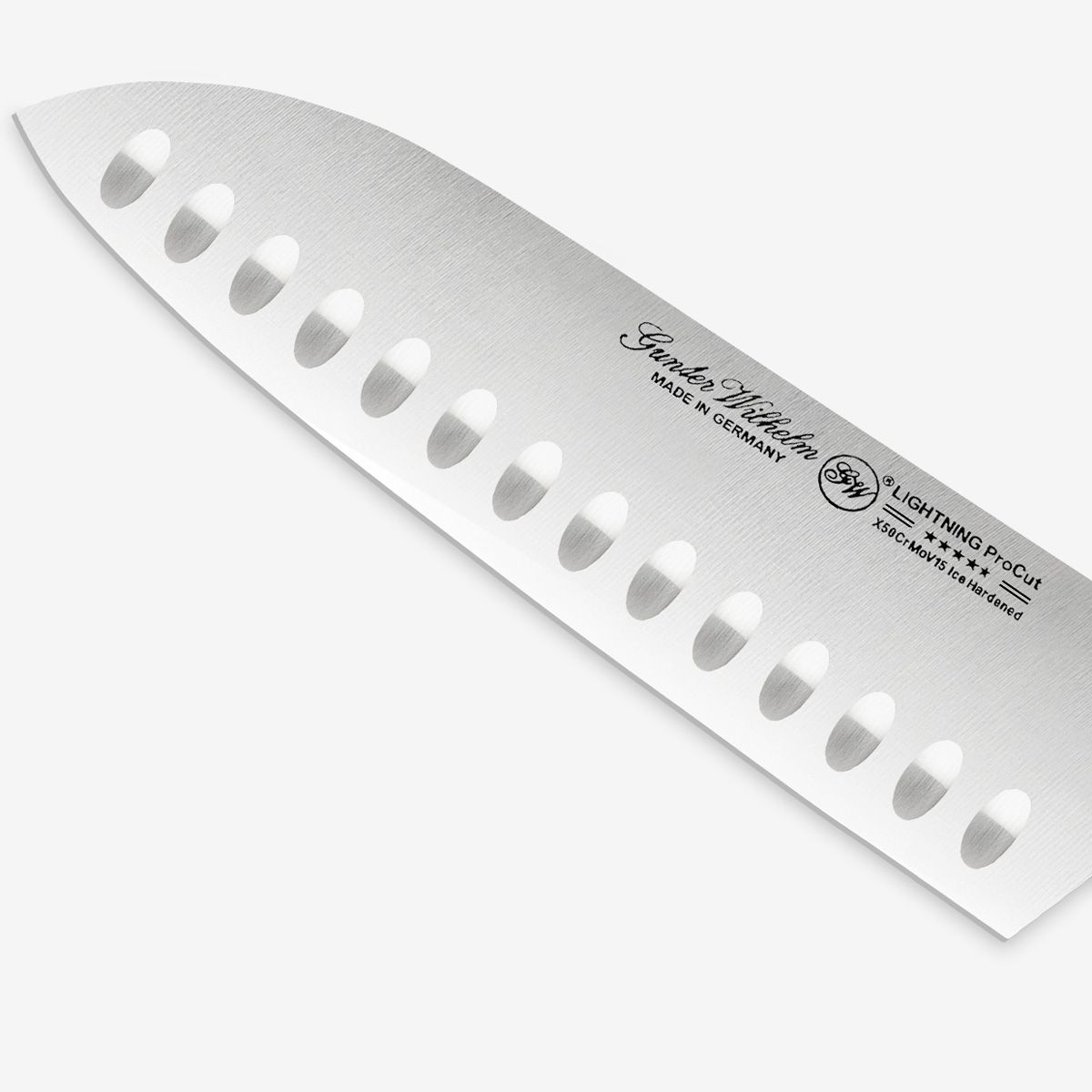 Gunter Wilhelm Thunder Santoku Knife, 7 Inch | Brown and Grey ABS Handle SKU: 10-115-0407