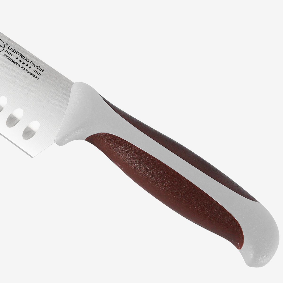 Gunter Wilhelm Thunder Santoku Knife, 7 Inch | Brown and Grey ABS Handle SKU: 10-115-0407