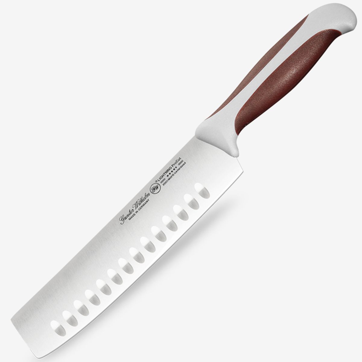 Gunter Wilhelm Thunder Nakiri Vegetable Cleaver/Knife, 7.5 Inch | Brown and Grey ABS Handle SKU: 10-110-0475